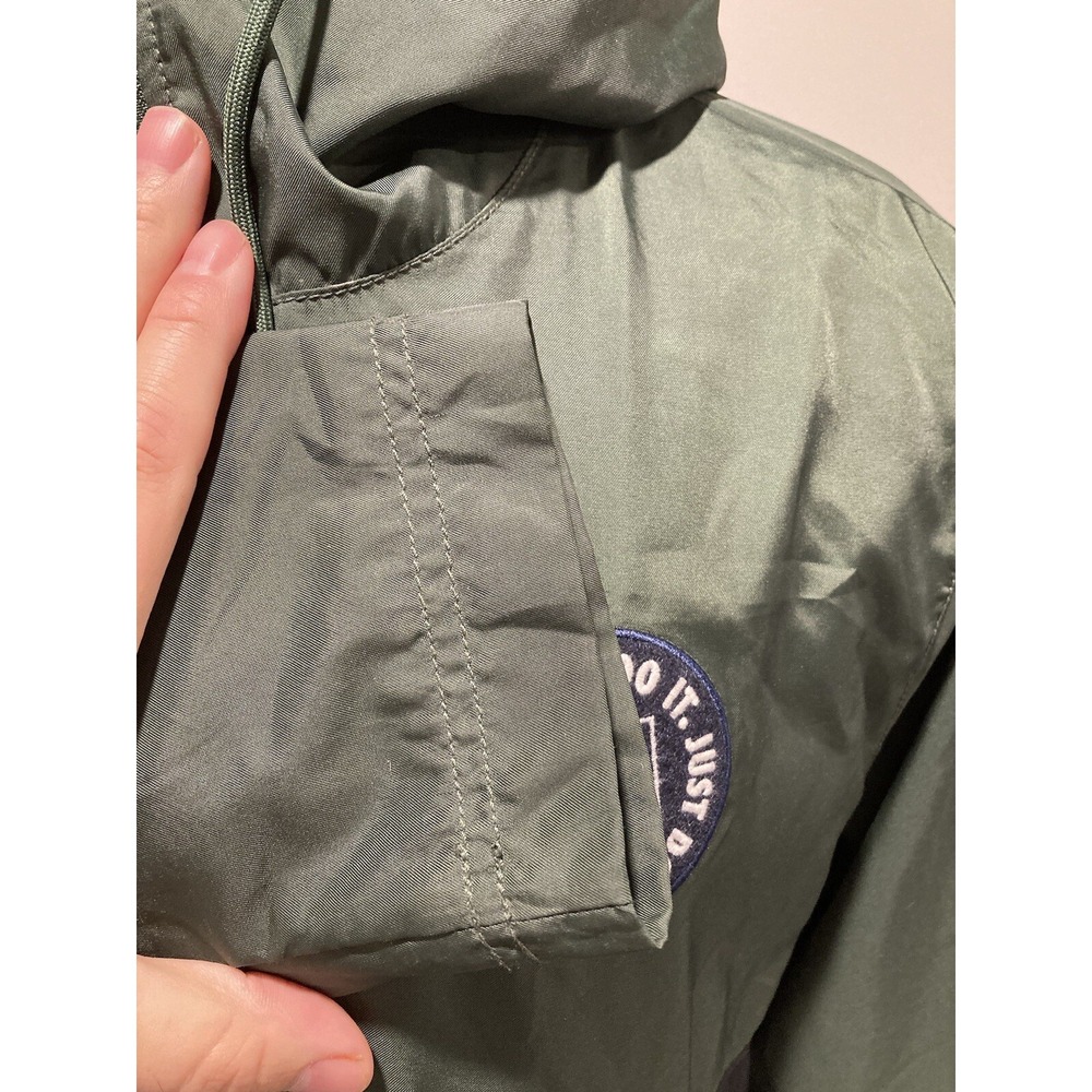 Vintage Nike 1/2 Zip Windbreaker Pullover Green Black Label Large Just Do It 90s - Picture 5 of 10
